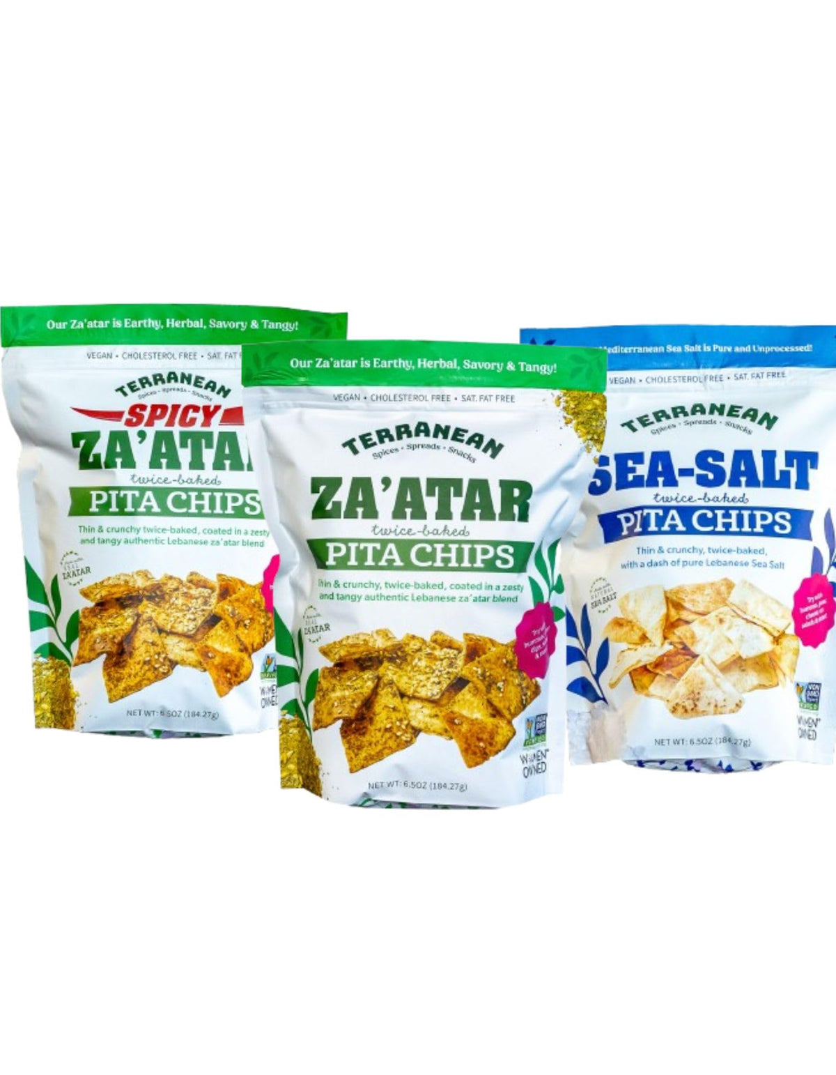 Terranean Herbs Pita Chips (Assorted 3Pk) | Authentic Twice-Baked Chips  Thin & Crunchy Snacks | Halal  Non-Gmo  Kosher Certified