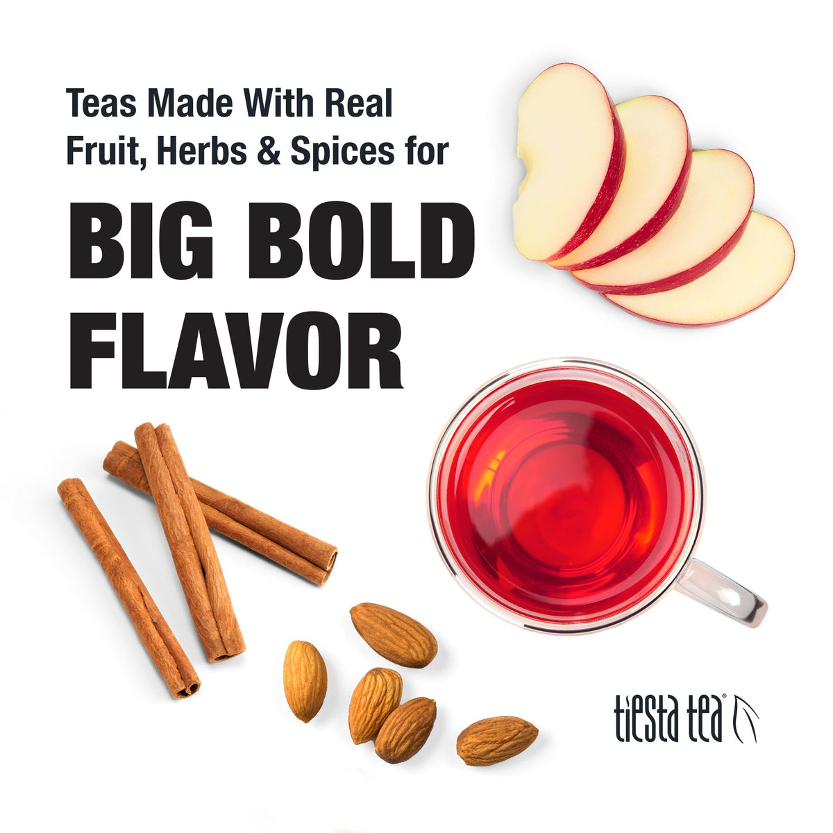 Tiesta Tea - Nutty Almond Cream | Cinnamon Almond Herbal Tea |Premium Loose Leaf Tea Blend |Non-Caffeinated Fruit Tea | Make Hot