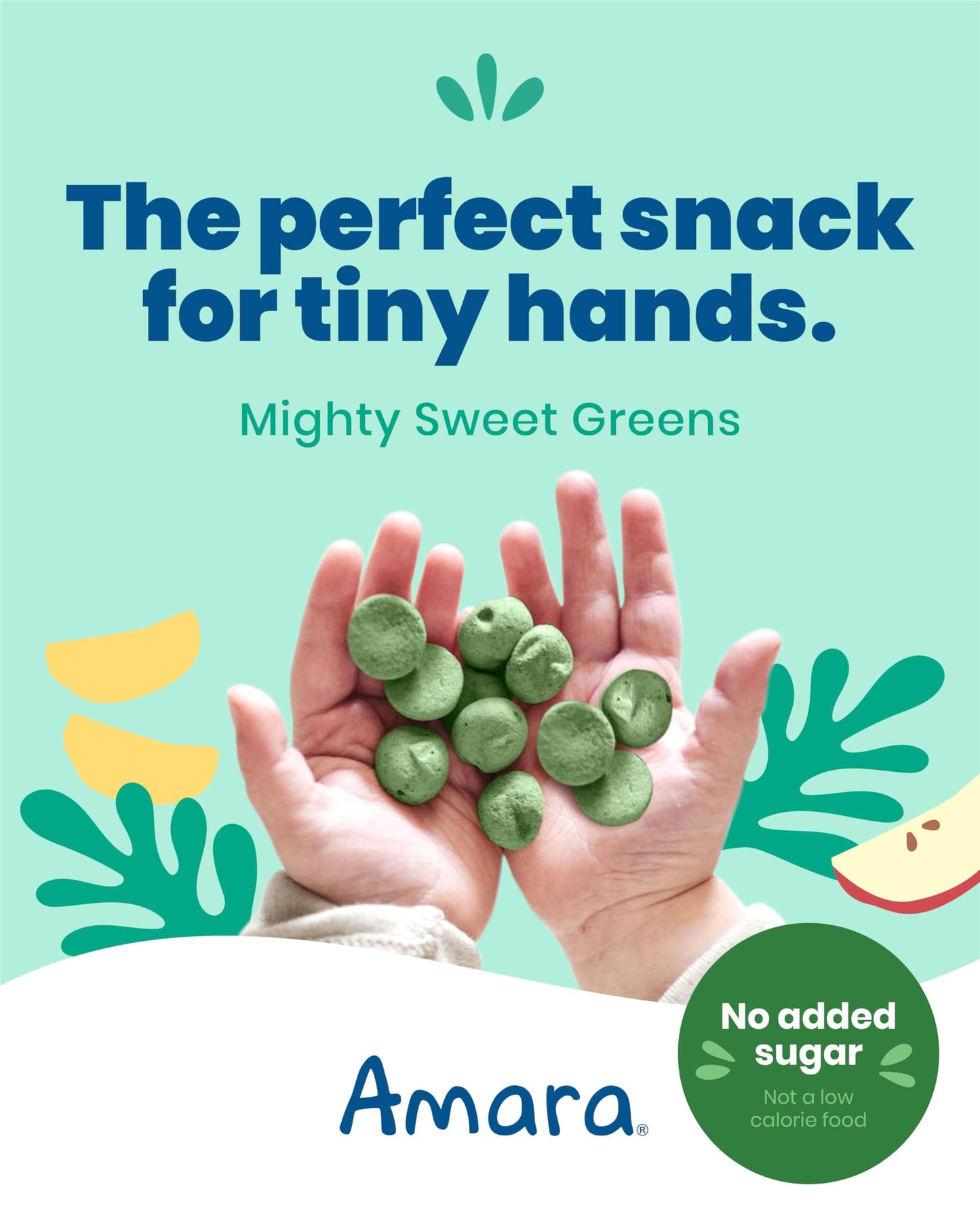 Amara Smoothie Melts - Mighty Sweet Greens - Baby Snacks Made With Fruits And Vegetables - Healthy Toddler Snacks For Your Kids