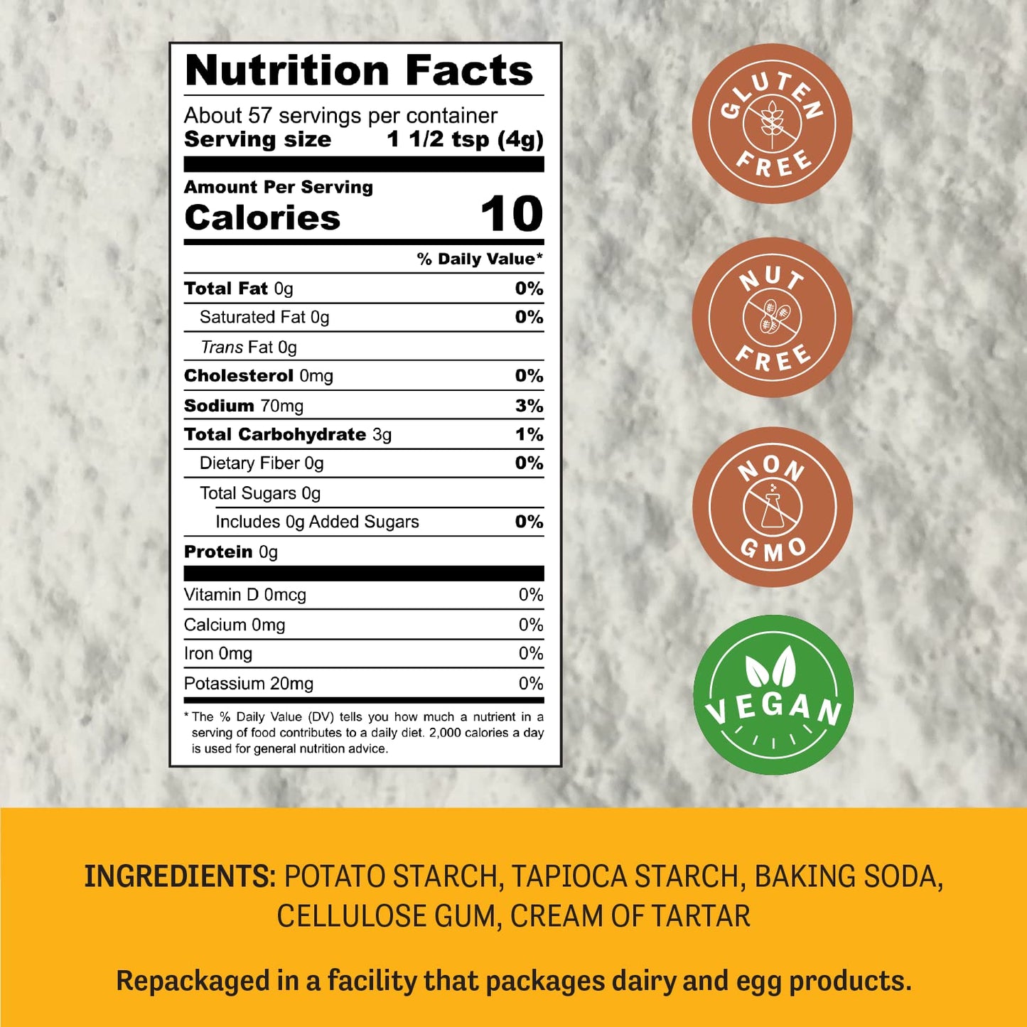 Judees Gluten Free Egg Replacer Powder - Egg Replacer for Baking & Vegan-Friendly - Non-GMO & Preservative-Free Keto-Friendly Formula - Vegan Baking Supplies - 8 Ounce