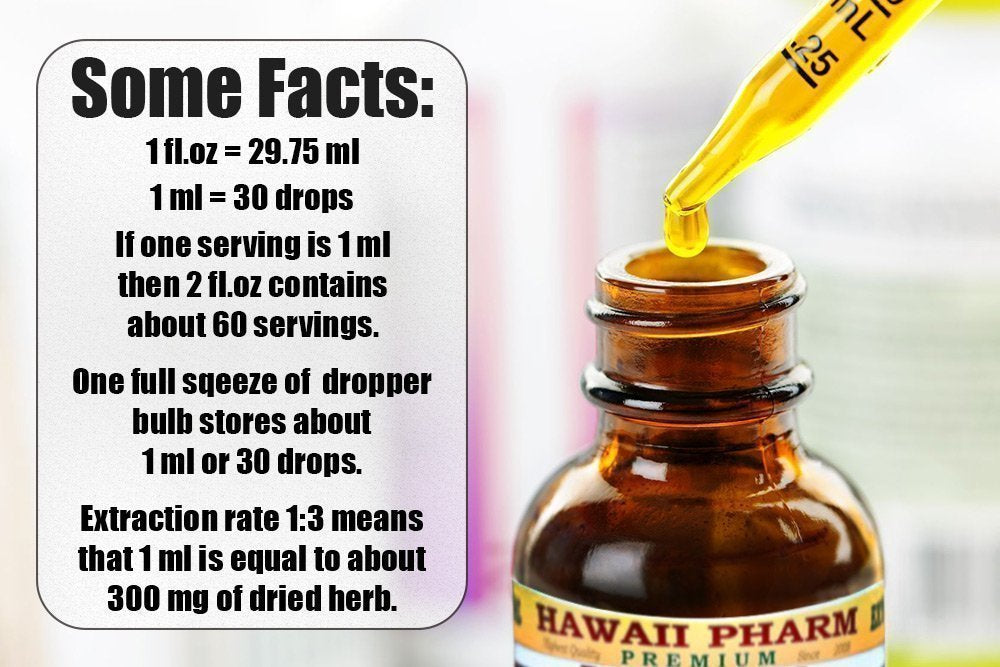 Hawaii Pharm Organic California Poppy Glycerite Herbal dietary product 4 Fl Oz Glass