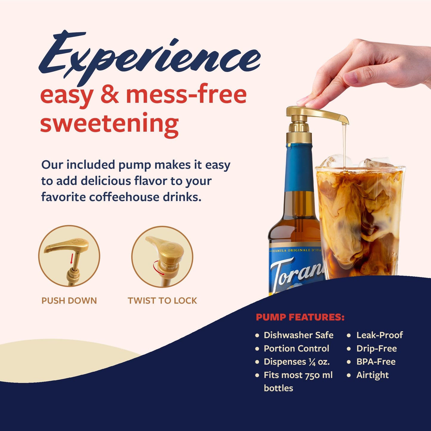 Torani Sugar Free Coffee Syrup, Caramel Syrup For Drinks, Zero Calorie, Pump Included, 25.4 Fl Oz