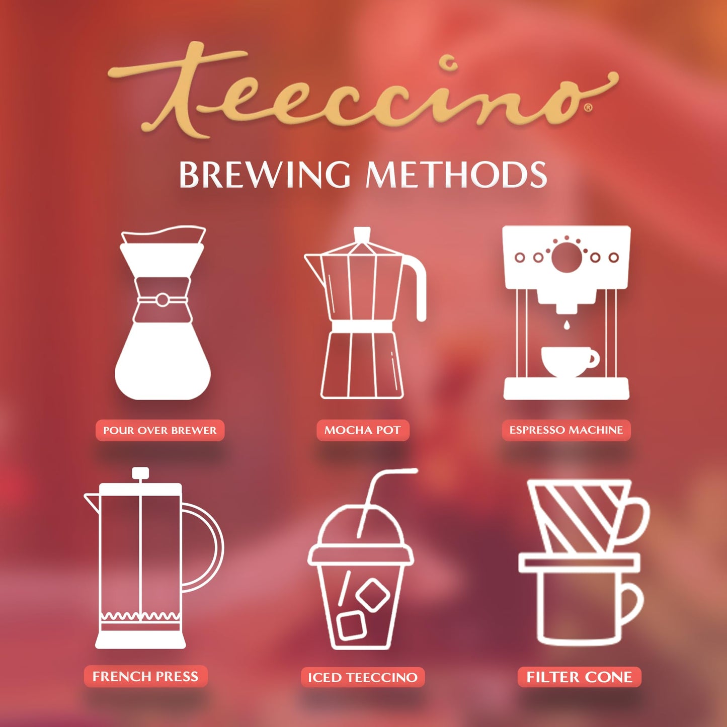 Teeccino Mocha Chicory Coffee Alternative, Medium Roast, Caffeine-Free, 1.1 Pound