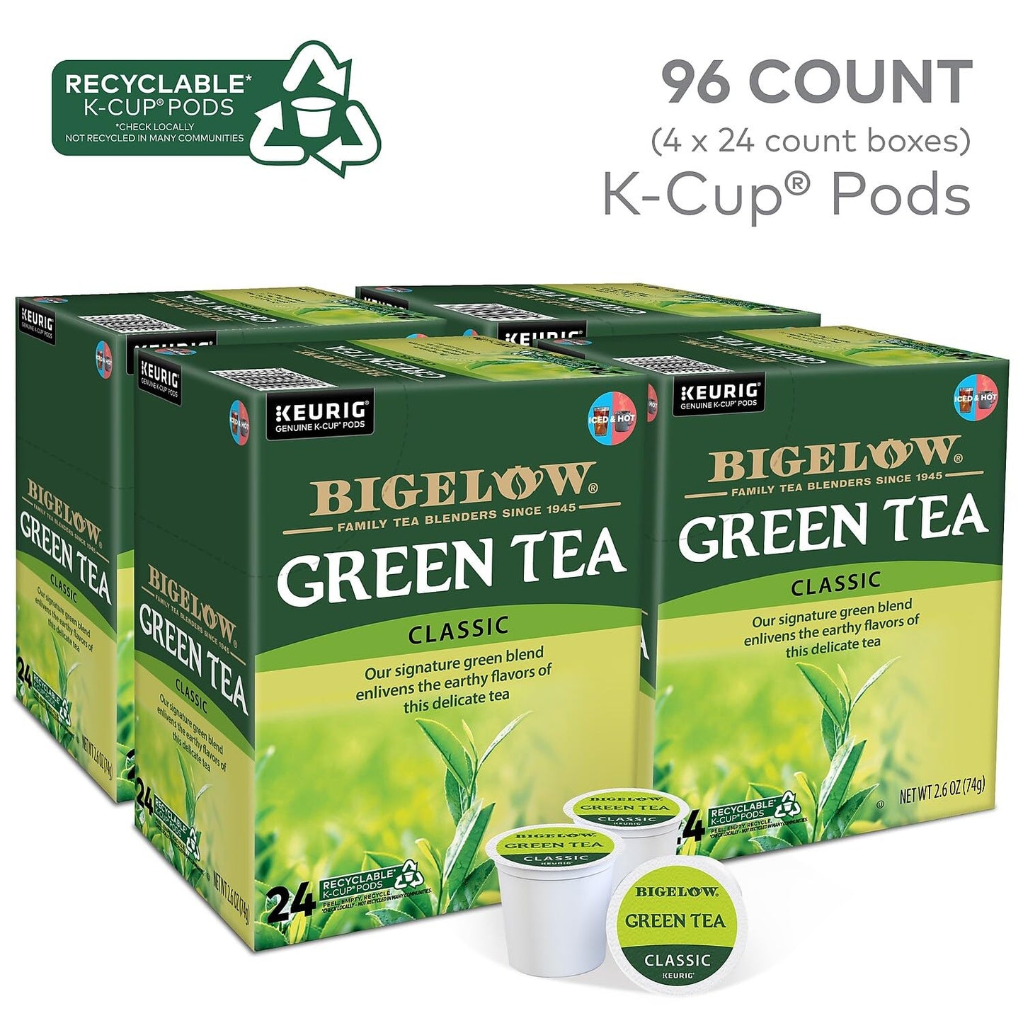 Bigelow Green Tea Kcups 96Ct
