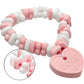 Fruidles Stretchable Valentines Heart Candy Necklace, Multicolor Fruit-Flavored Chewables For Party Favors, 18G Necklace (72-Pac