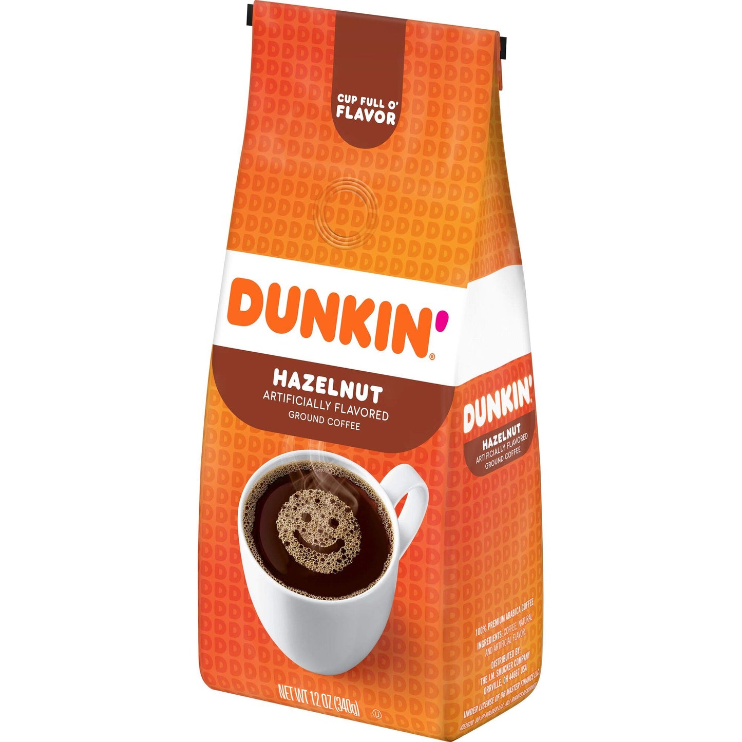 Dunkin  Hazelnut Flavored Ground Coffee, 12 Ounce Bag