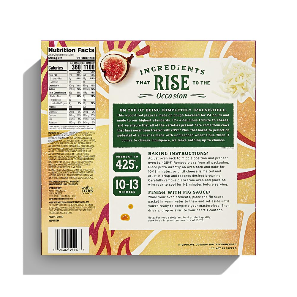 Whole Foods Market, Italian Cheeseboard Pizza, Frozen Wood-Fired, 13.7 Ounce