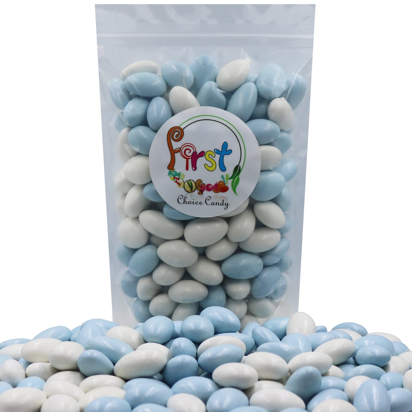 Firstchoicecandy Jordan Almonds (10 Pound, Baby Blue & White)