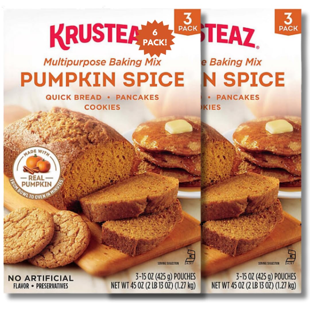 Kruste Pumpkin Spice Multipurpose Baking Mix Bundle - 6 Pack (15 oz. Each)