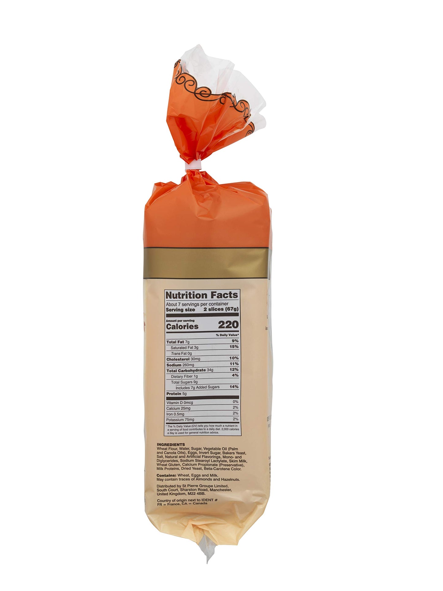 St. Pierre, Sliced Brioche Loaf, 17.6 Oz