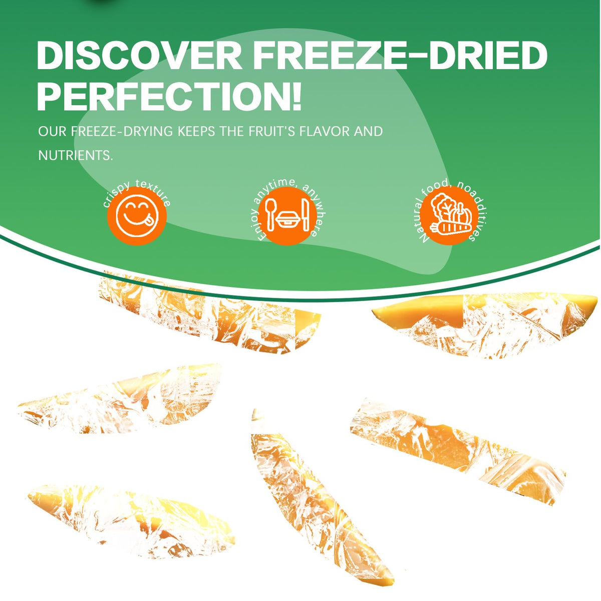 Freeze Dried Mango, 4.23Oz Freeze Dried Fruit, Mango Slices, No Add Sugar, Dried Mangoes, Fruit Snacks, Ideal For Infusing Drink