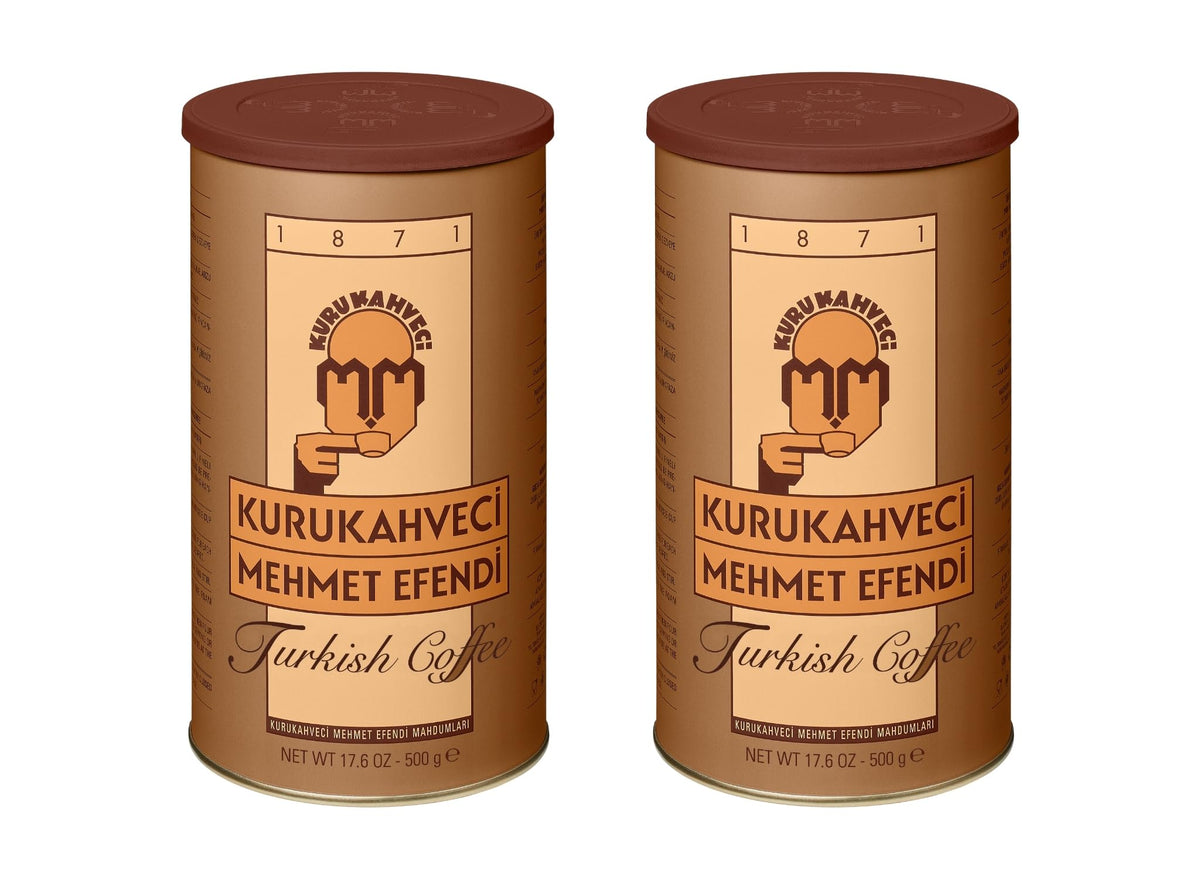 KURUKAHVECI MEHMET EFENDI Turkish Coffee  Arabica Beans  Roasted Ground Rich Aroma  Fresh  Medium to Heavy-bodied  Original Taste Since 1871 (17.6 OZ / 500 Gr) Pack of 2