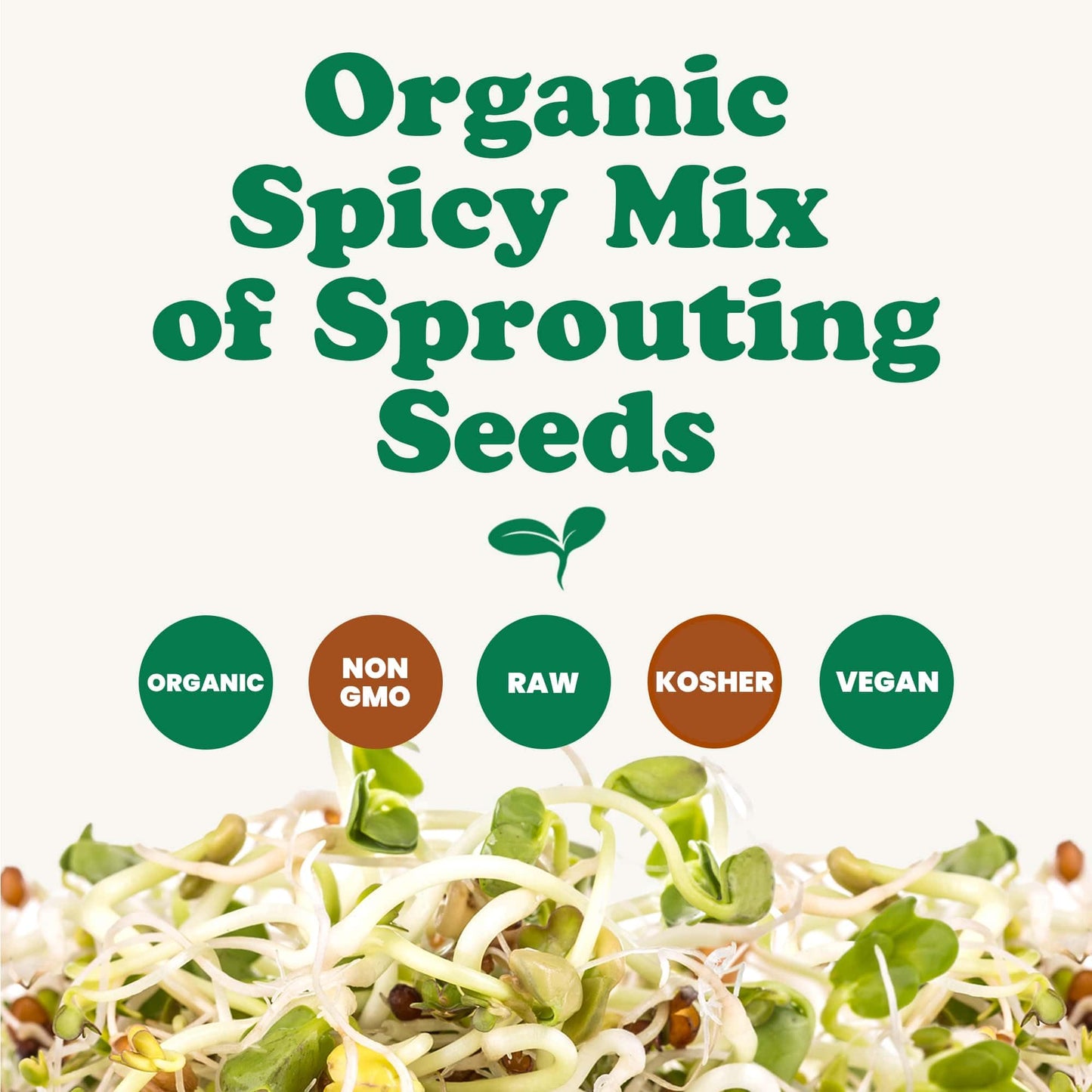Food To Live Organic Spicy Mix Of Sprouting Seeds, 1.5 Pounds - Non-Gmo Broccoli, Radish, Alfalfa, Raw, Rich Germination Rate, N
