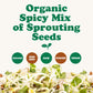 Food To Live Organic Spicy Mix Of Sprouting Seeds, 3 Pounds - Non-Gmo Broccoli, Radish, Alfalfa, Raw, Rich Germination Rate, Non