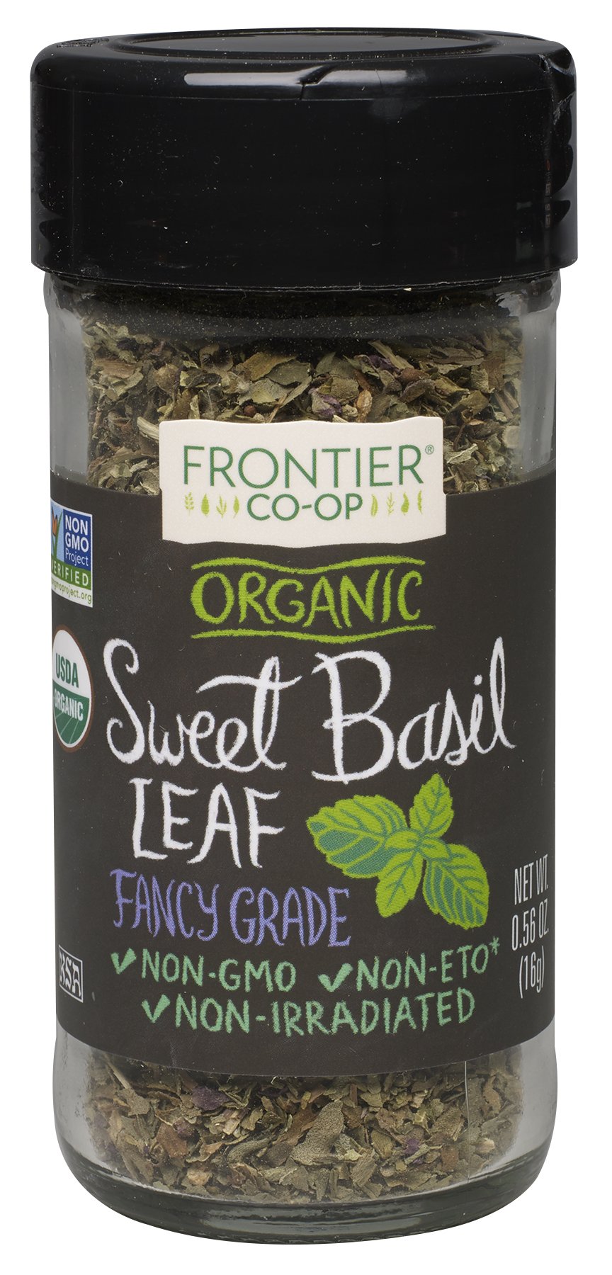 Frontier Organic Spices, Sweet Basil, 0.56 Ounce (Pack of 6)