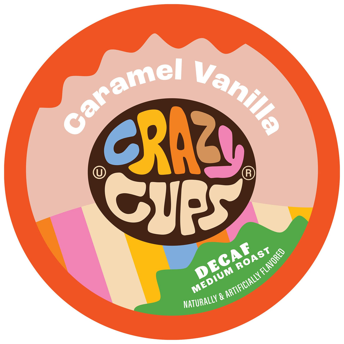 Crazy Cups Flavored Single-Serve Coffee for Keurig K-Cups Machines, Decaf Caramel Vanilla, 80 Pods per Box