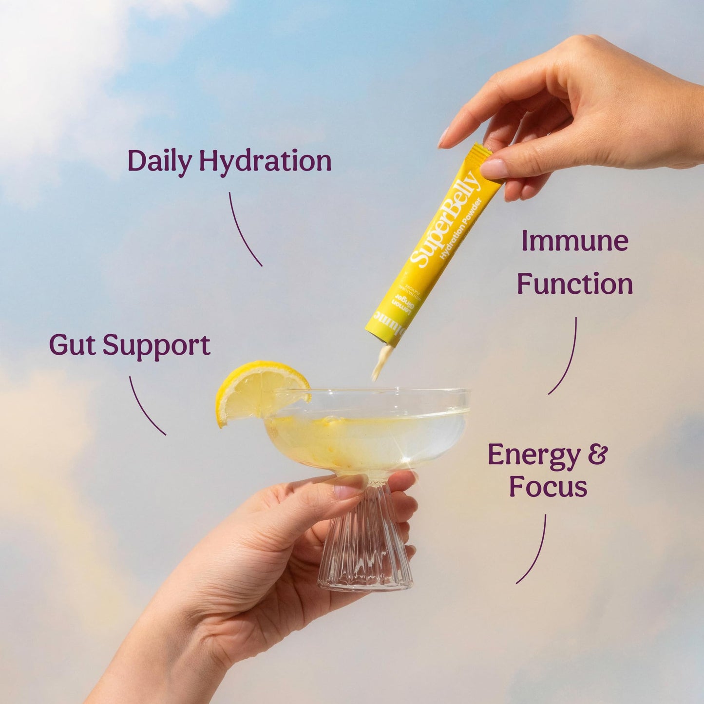 Blume SuperBelly Hydration Packets, Sugar-Free, with Prebiotics & Probiotics, 15 Sticks, Lemon Ginger, 2.1 Ounce