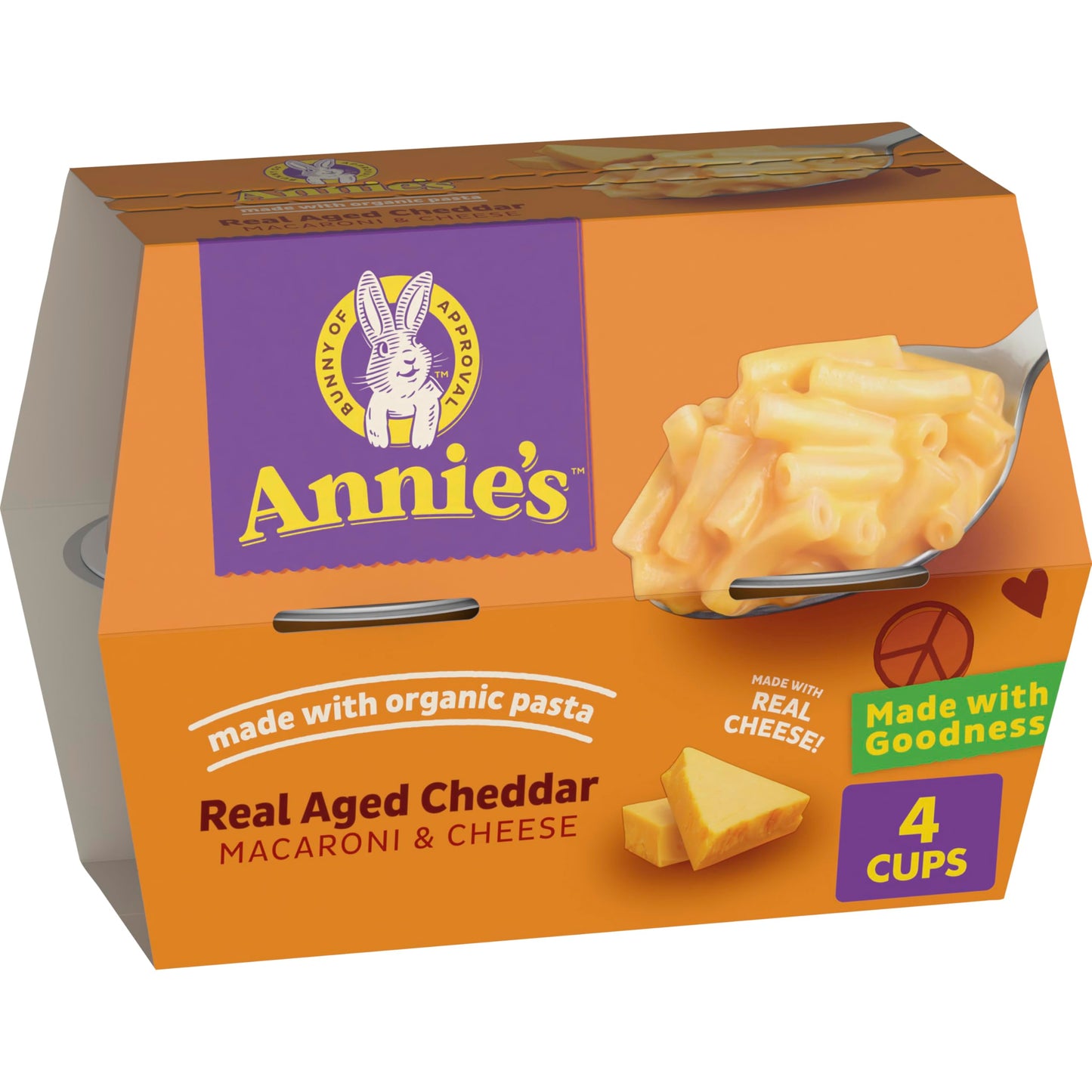 Annies Real Aged Cheddar Mac and Cheese, Organic Pasta, 4 Cups, 8.04 oz