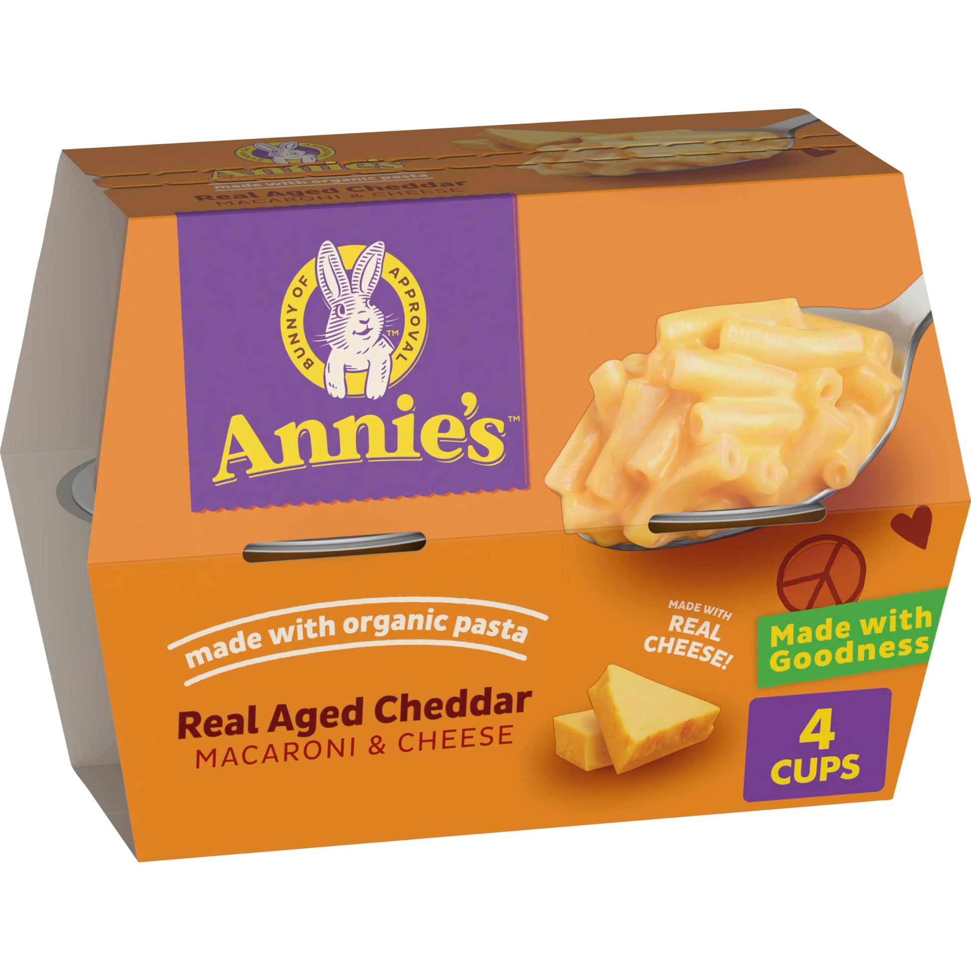 Annies Real Aged Cheddar Mac and Cheese, Organic Pasta, 4 Cups, 8.04 oz