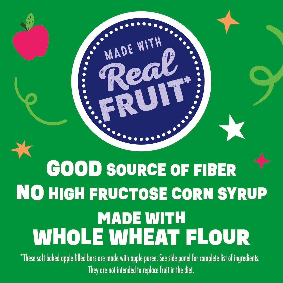Motts Soft Baked Apple Filled Bars, Blueberry Flavor Snacks, Made with Real Fruit, 5 Ct, 6.55 oz