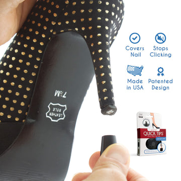 Gogoheel Quick Tips - The Original High Heel Protector & Heel Repair Caps - 2 Pairs (Large, Large (13-15 Mm), Black)