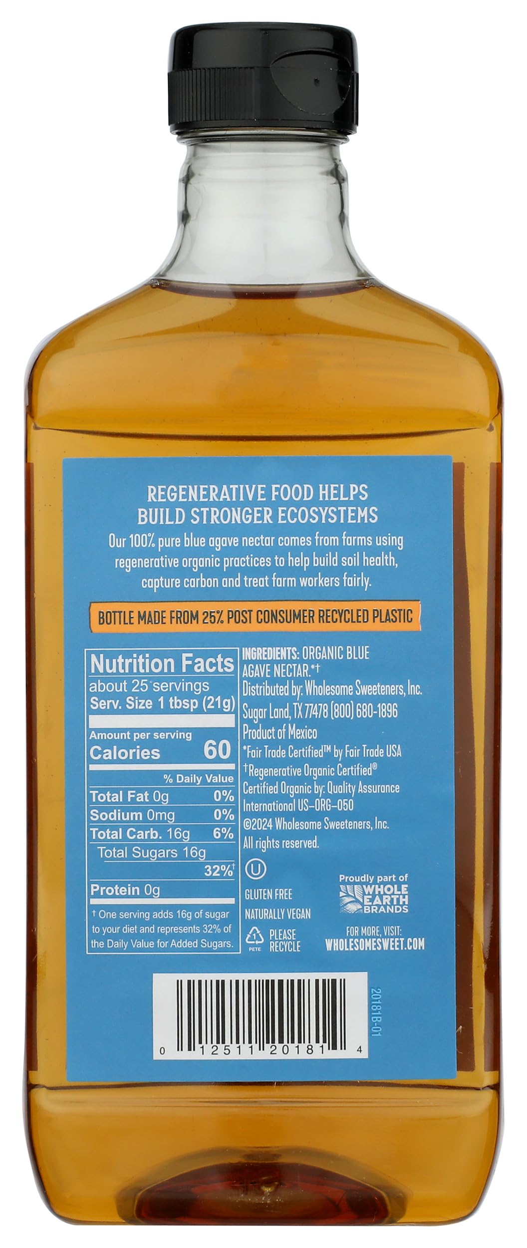 WHOLESOME Organic Blue Agave Nectar, 18.5 OZ