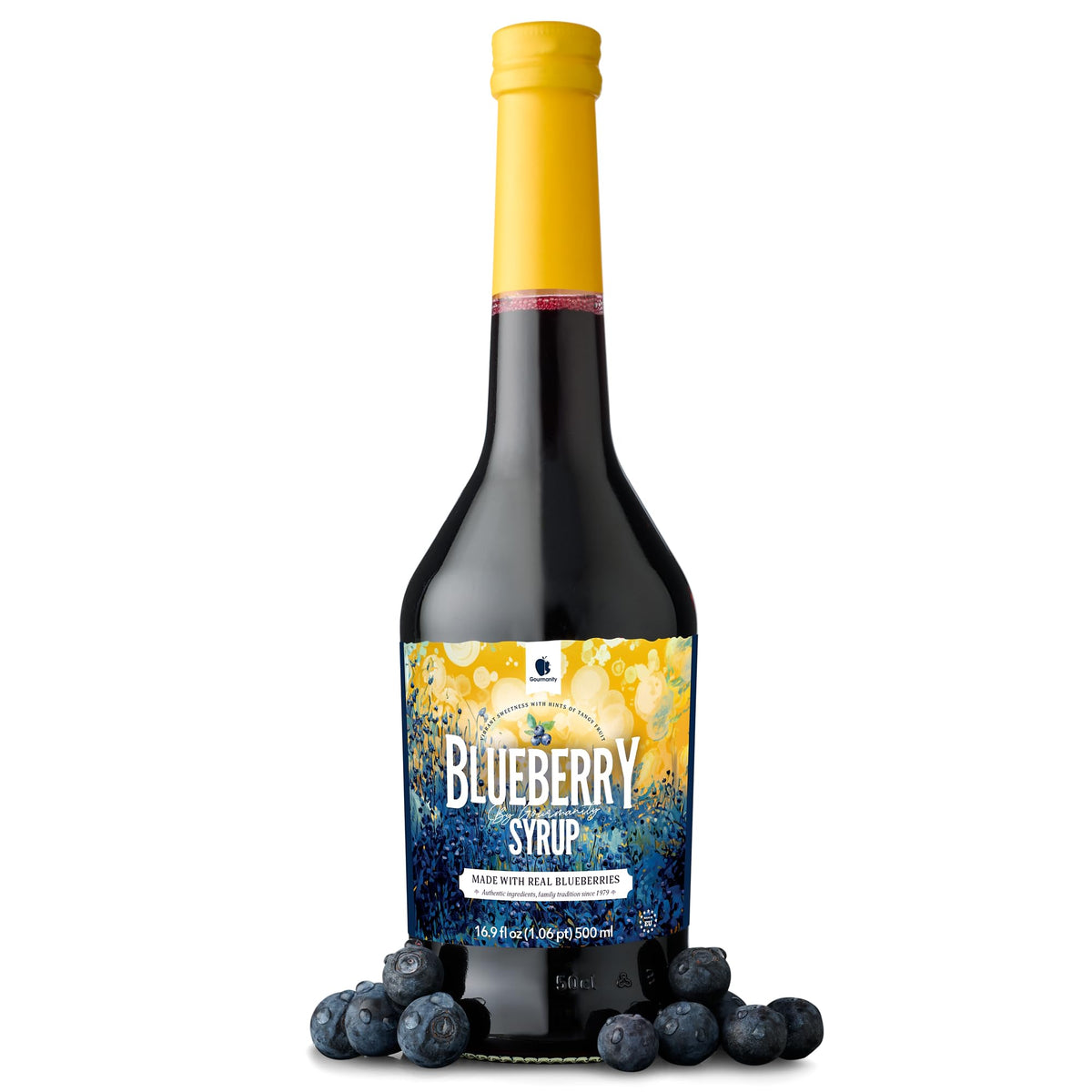 Gourmanity Blueberry Syrup, 3 Ingredients Only, Sweet and Tangy Blueberry Pancake Syrup, Great for Waffles, Snow Cones, Ice Crea