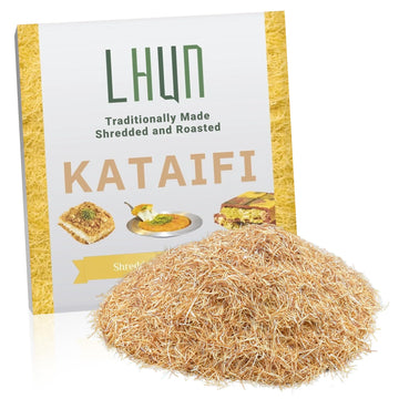 Lhun Roasted Kataifi | Roasted And Shredded Fillo Dough | Authentic Turkish Pastry For Knafeh  Kanafeh  And Kunafa | Top-Grade Kadayif For Desserts  Gourmet Dishes  And Viral Dubai Chocolate Bar (8.82 Ounce)