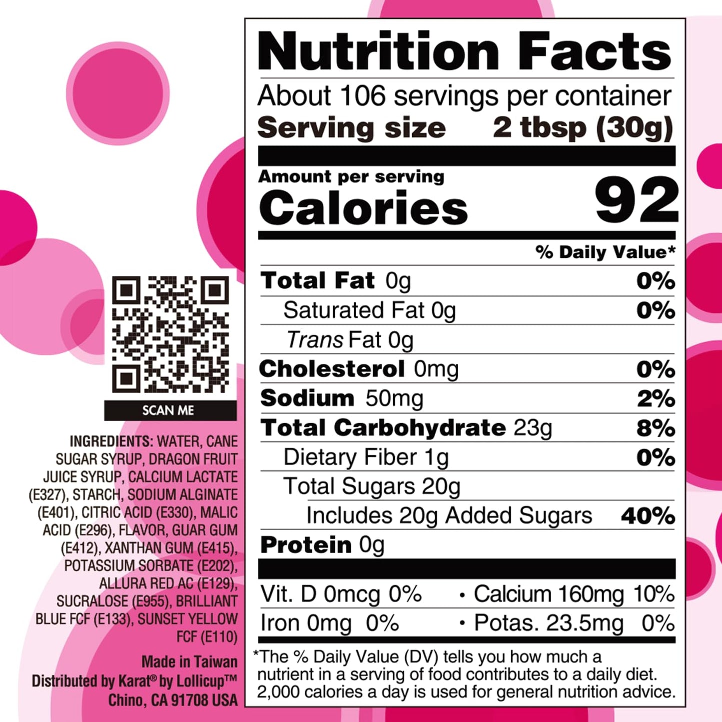 Tea Zone [7 Pounds] Dragon Fruit Popping Pearls for Boba Tea Beverages, Sweets, Ice Cream Topping | B2065