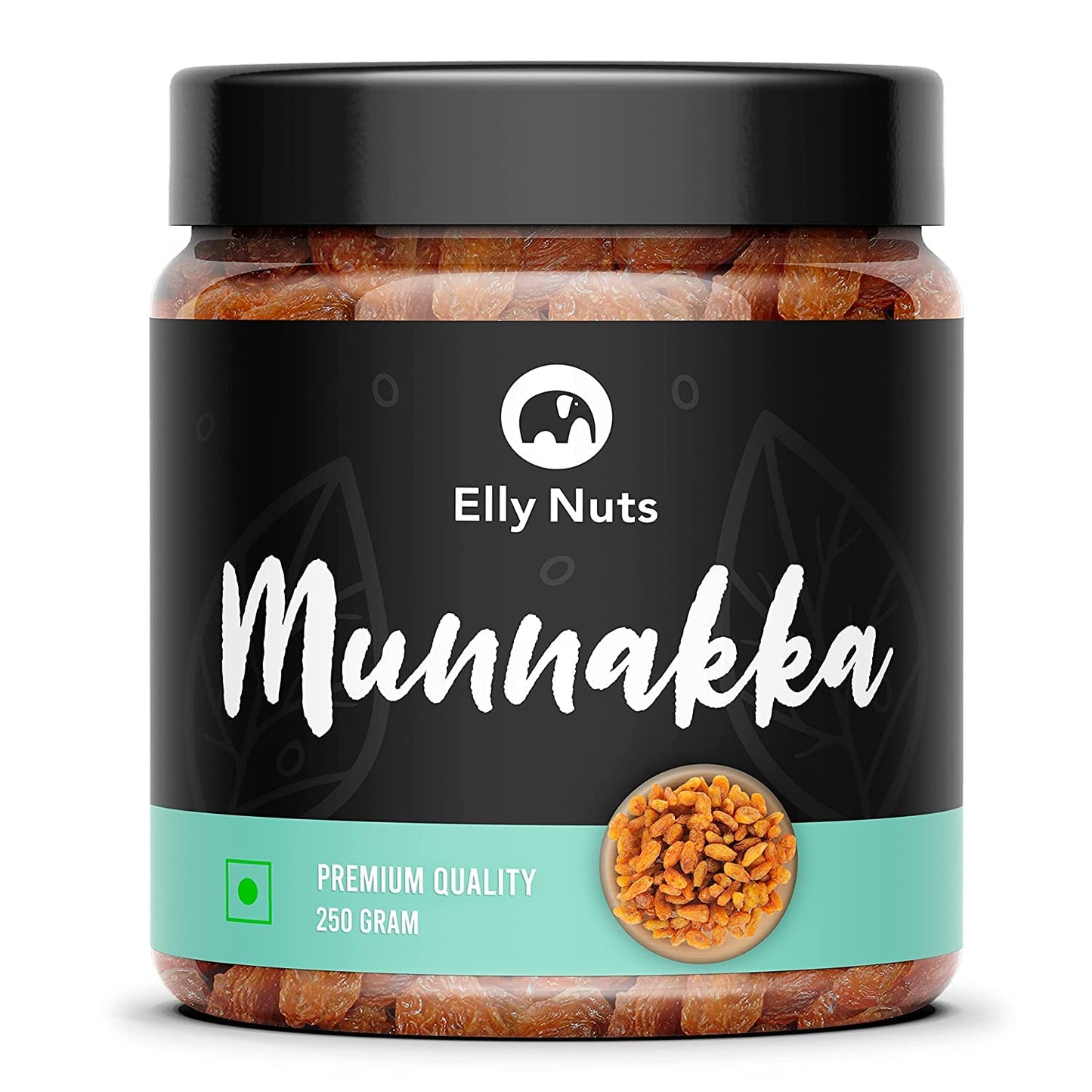 Elly Nuts Afghani Large Munakka / Raisins Grade - King Size 250 gms [Jar Pack] | Munakka Dry Fruits |