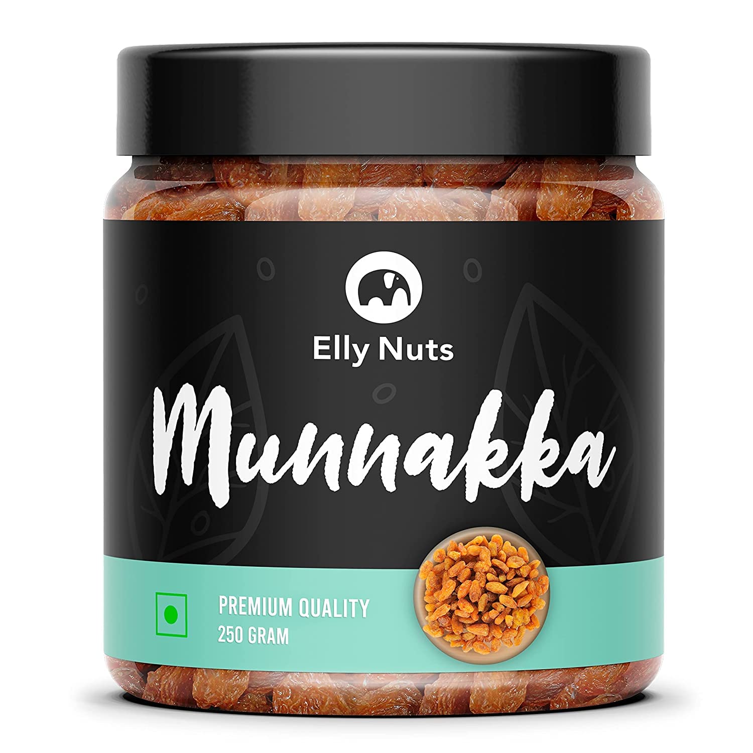 Elly Nuts Afghani Large Munakka / Raisins Grade - King Size 250 gms [Jar Pack] | Munakka Dry Fruits |