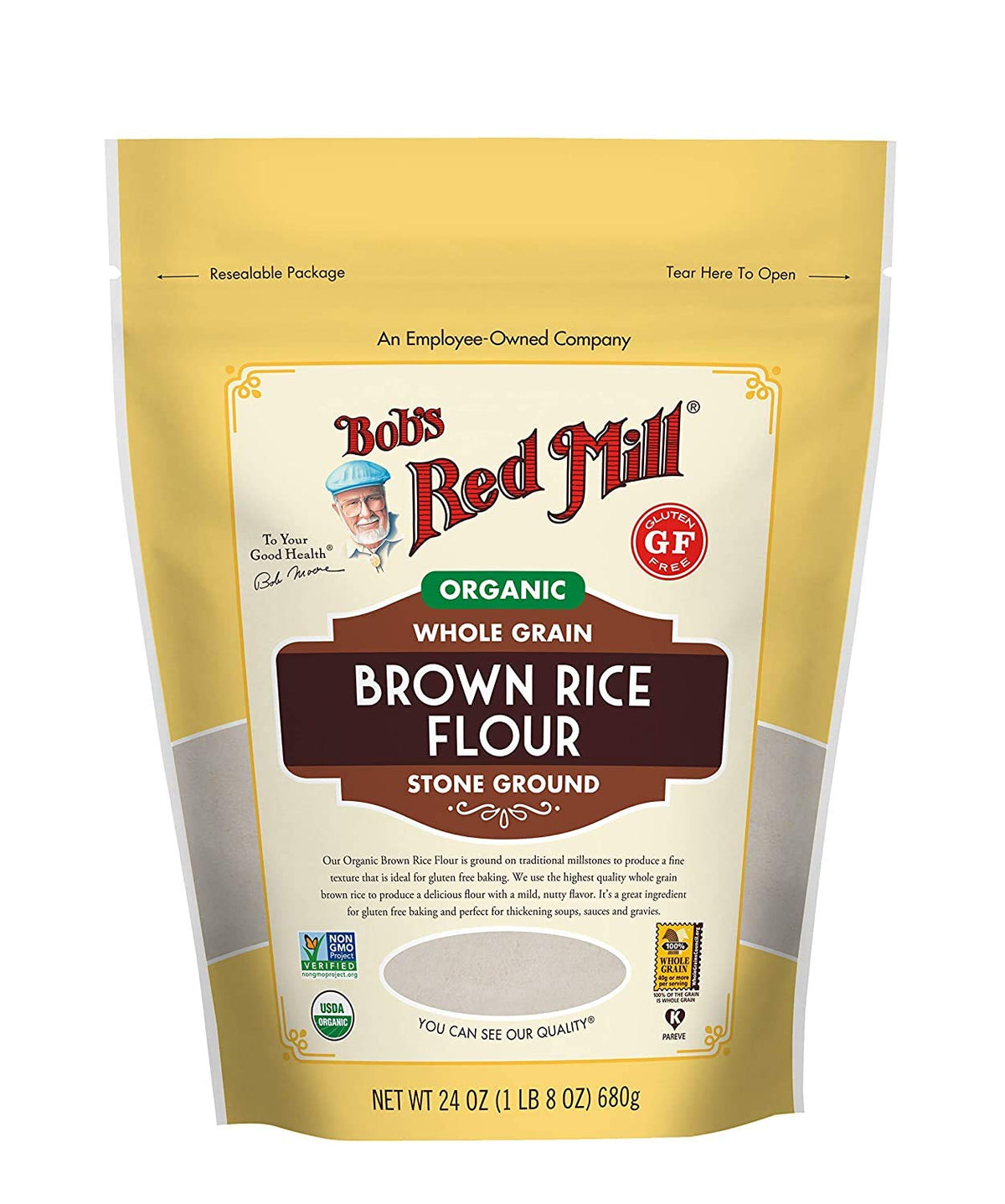 Bob'S Red Mill Organic Whole Grain Brown Rice Flour 24 Ounce