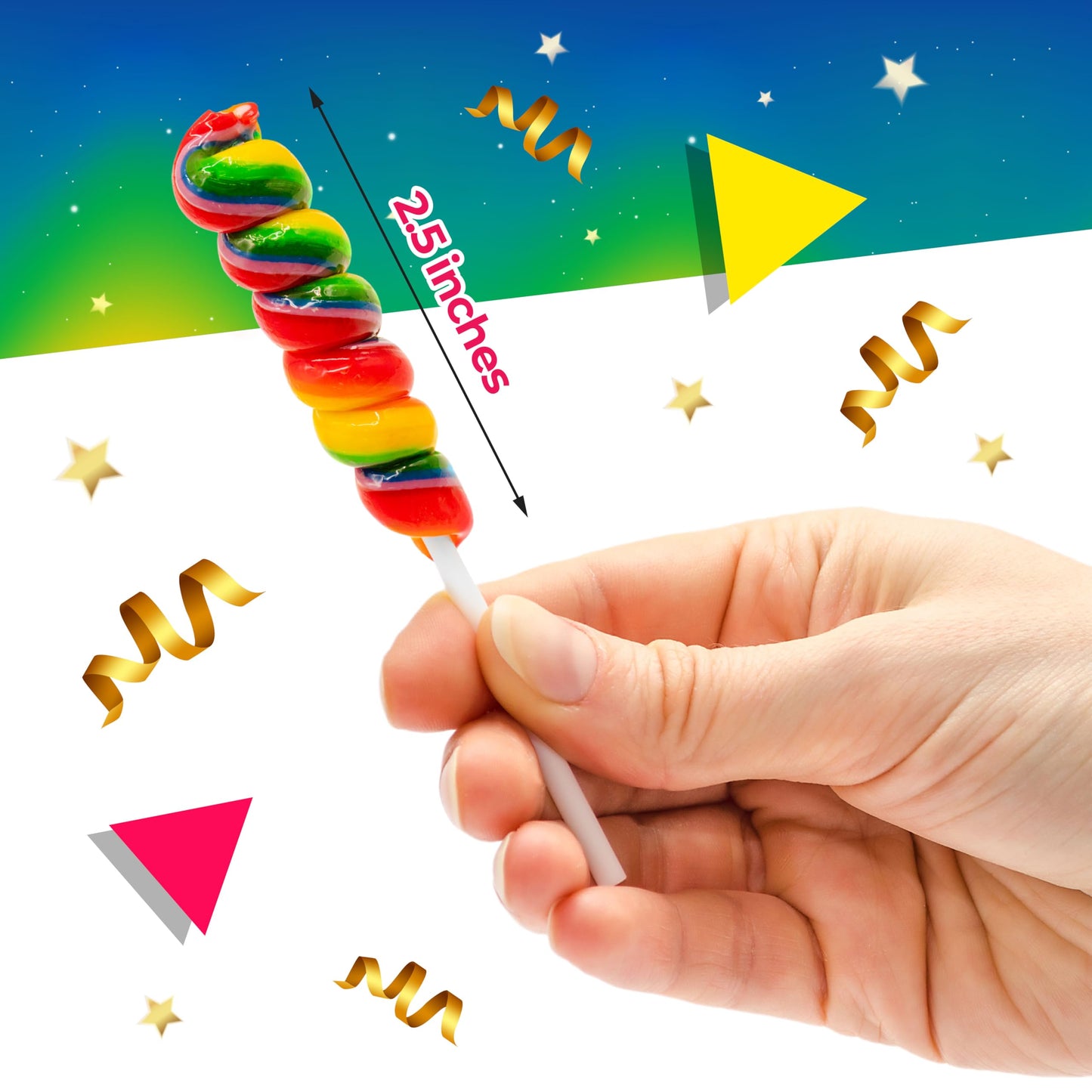 LAETAFOOD Rainbow Swirl Lollipops - 30 Count Jar, Tutti-Frutti Flavor, Individually Wrapped Twisty Suckers, Large Jar