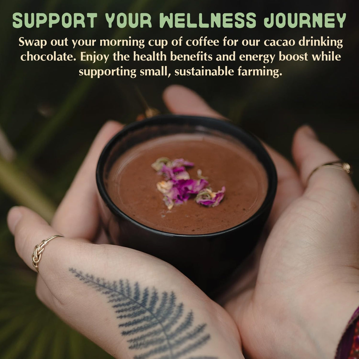 Organic Ceremonial Cacao Beverage Mix - Pure Ceremonial Grade Cacao Sustainably Sourced from Guatemala, Dark Chocolate Powder Su