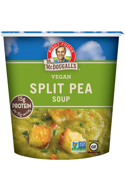 Dr. McDougall s Vegan Split Pea Soup - Gluten Free - Ramen Noodles - Instant Ramen Noodle Cups - Low Sodium Ramen - Non-GMO - V