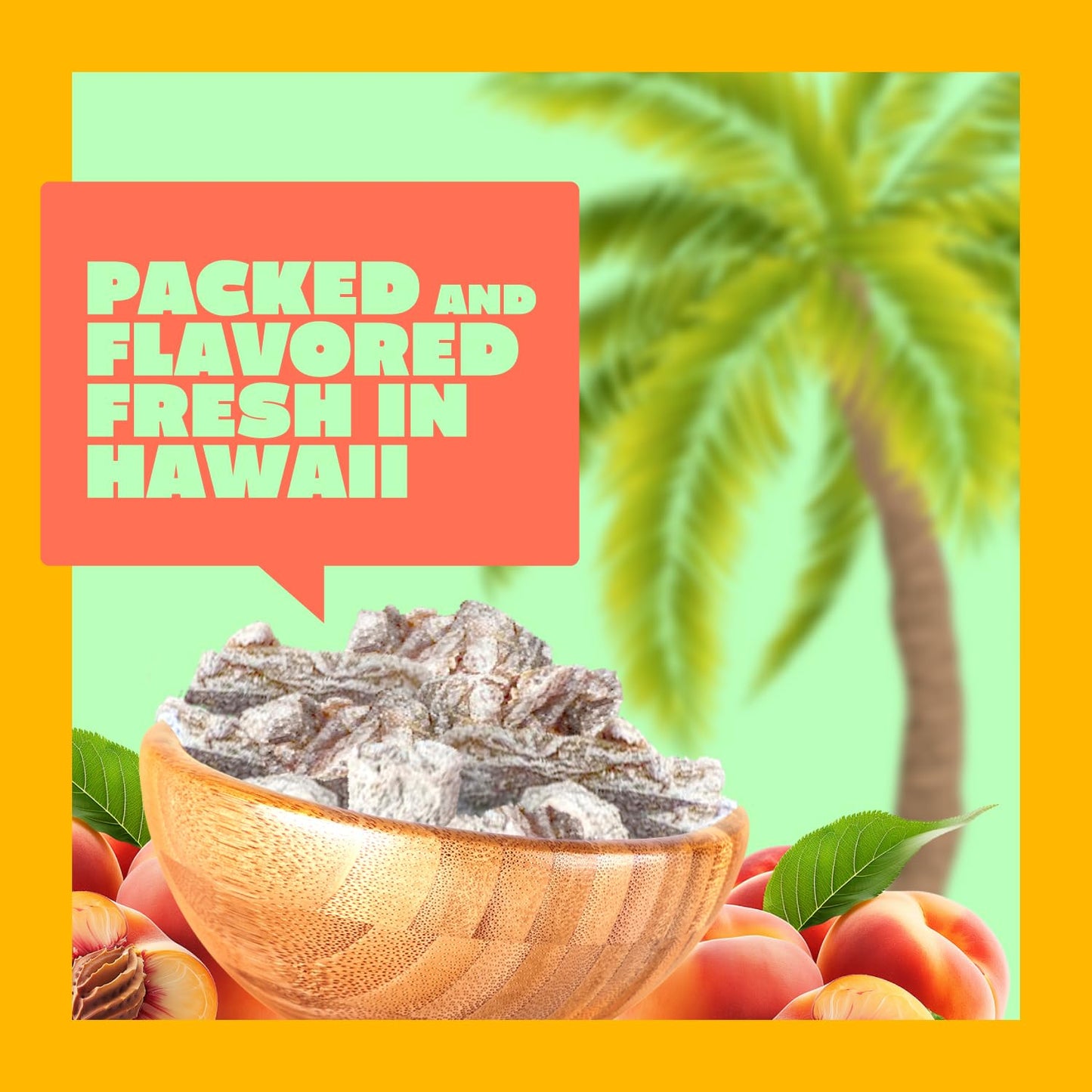 Snack Hawaii Dried Li Hing Mui Peach Strips | Naturally Sweet Candy with Asian Plum Powder | 2.5 Ounce
