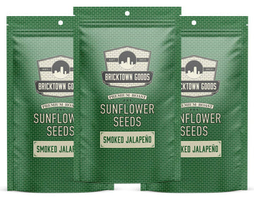 Bricktown Goods Rich Flavor Jalapeno Flavored Sunflower Seeds - 3 Pack - Boldly Seasoned And Roasted In-Shell Sunflower Seeds - 24 Oz Total