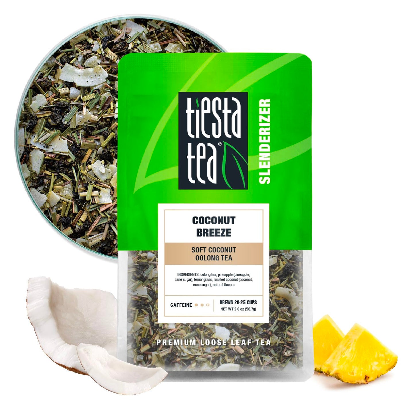 Tiesta Tea Coconut Breeze Oolong Tea Blend - Medium Caffeinated - 2 oz Pouch - Makes 20-25 Cups