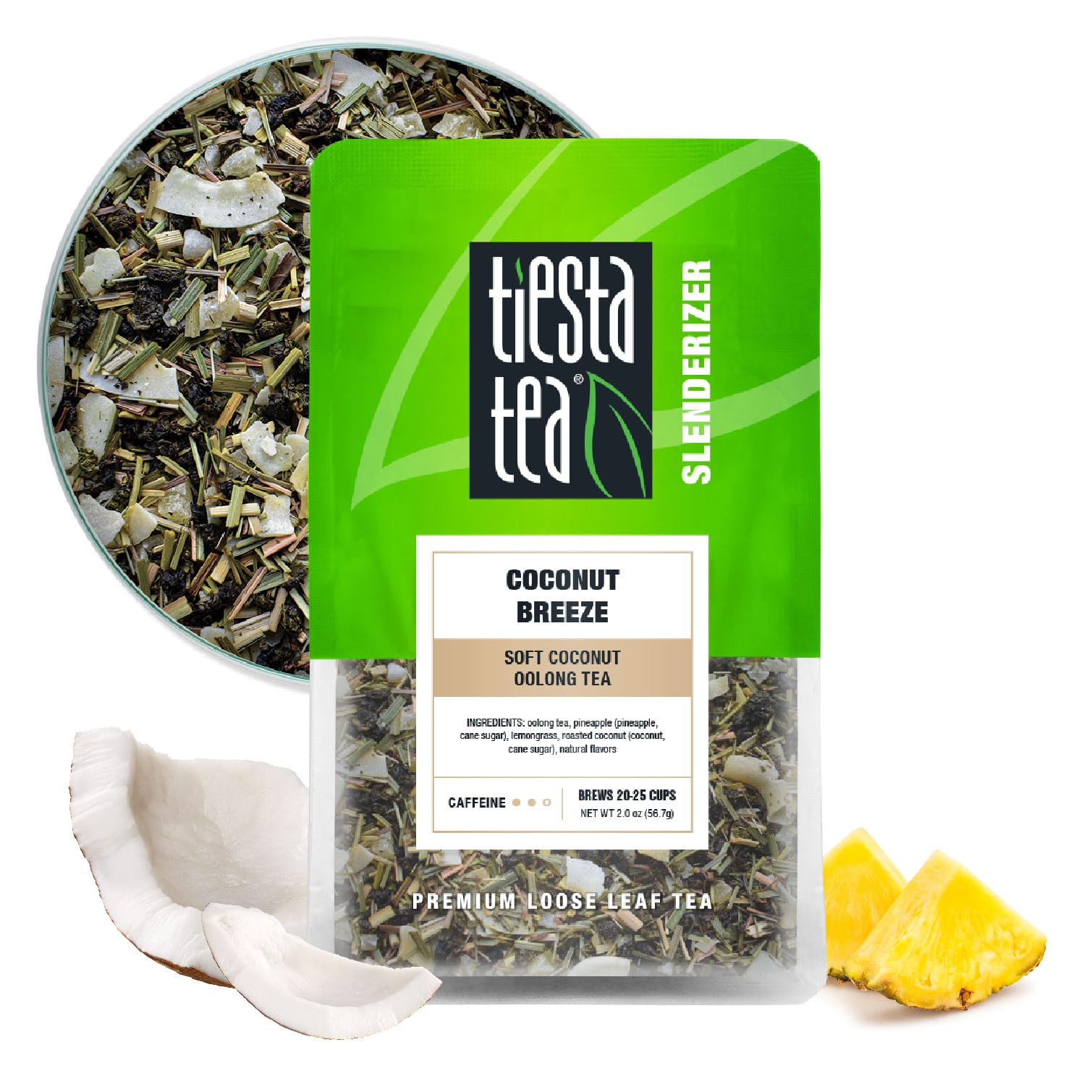 Tiesta Tea Coconut Breeze Oolong Tea Blend - Medium Caffeinated - 2 oz Pouch - Makes 20-25 Cups