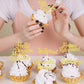 Rssta i Cupcake Toppers, 24 Pack, Glitter Retirement Theme, Gold, Model XM014-Gold
