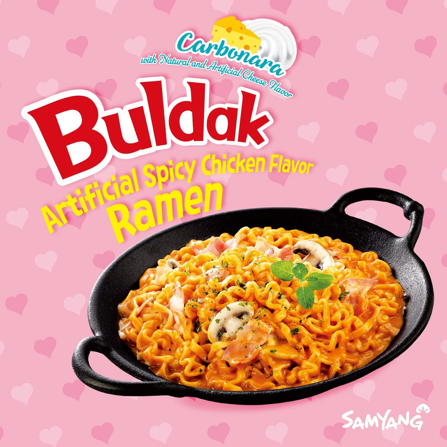 Samyang Buldak Carbo Hot Spicy Chicken Stir Fried Ramyun, 4.58 oz, Pack of 20 - Korean Instant Noodles