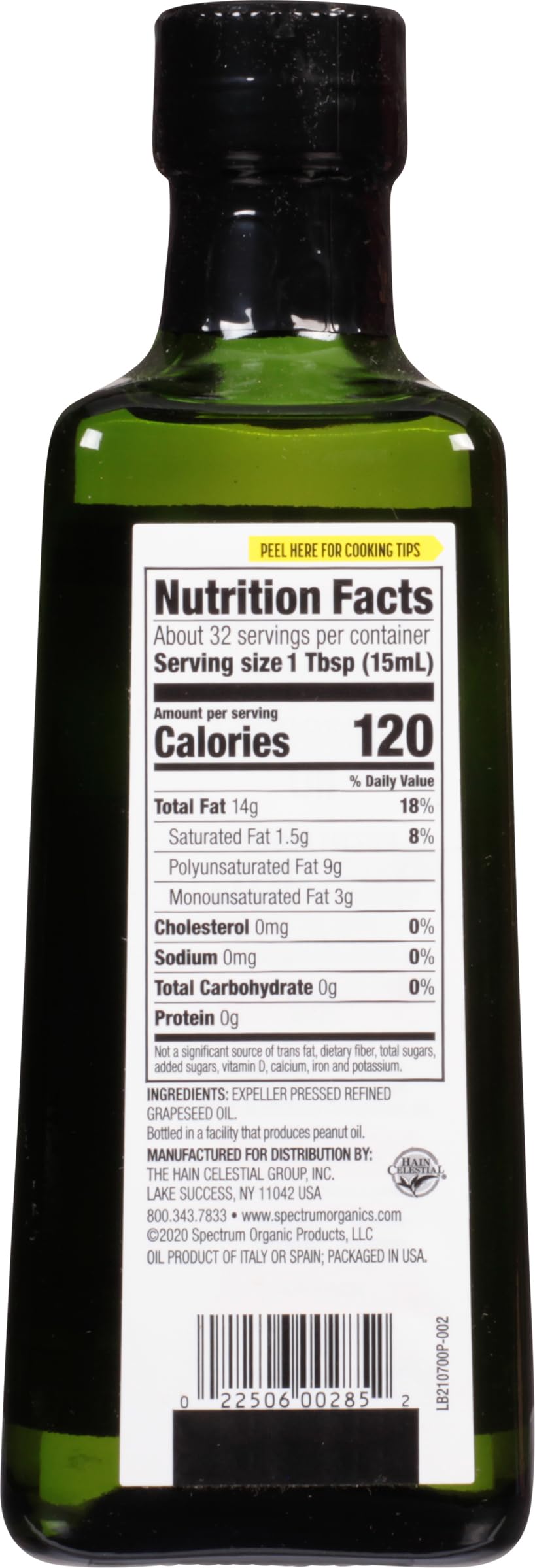 Spectrum Culinary, Grapeseed Oil, Refined, 16 Oz (Pack of 12)