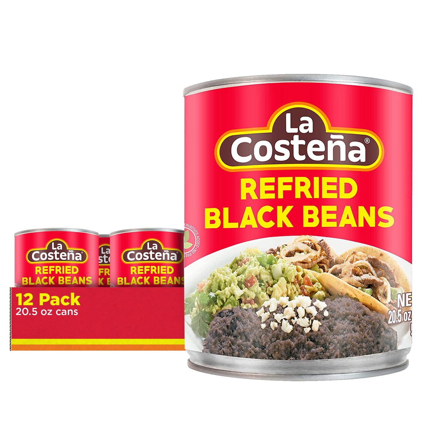 La Costea Refried Black Beans, 20.5 Ounce Can (Pack Of 12)