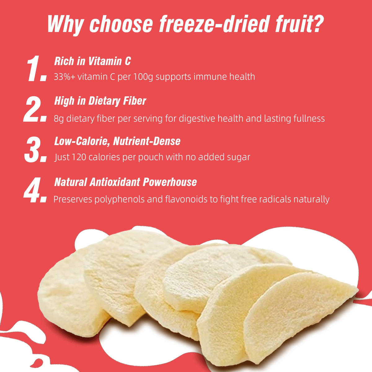 MATINÉE Freeze Dried Apple Snacks, Vegan, Non-GMO, 1.2oz (Pack of 4)