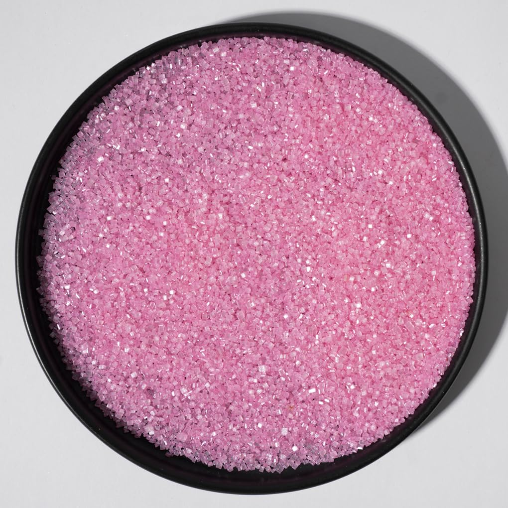 NIPEOR Edible Pink Sanding Sugar Sprinkles 130g for Cake, Cupcake, Cookie & Dessert Decorating