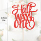 Ahaoray Half Way To One Cake Topper - Red Glitter 6 Months Birthday Decorations Supplies - Half Birthday Decorations Baby Girl,