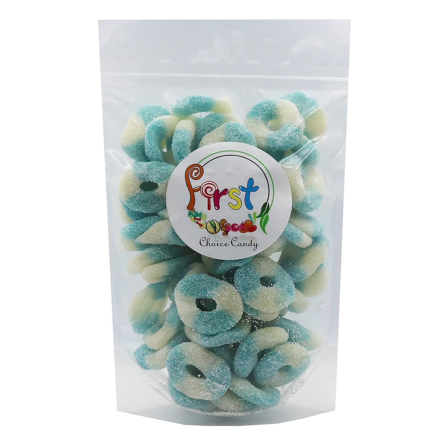 Firstchoicecandy Gummy Rings (Sour Mini Blue Raspberry, 2.2 Pound (Pack Of 1))