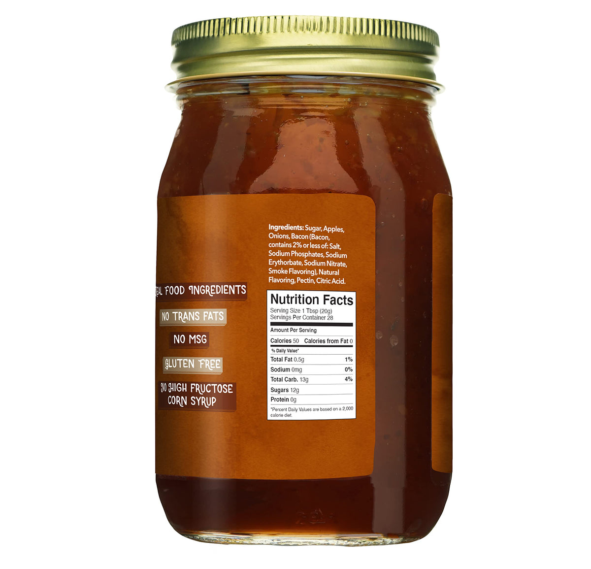 Green Jay Gourmet Bacon Jam - Classic Spread for Burgers  Sandwiches  Toast  Charcuterie - Sweet & Savory Flavoring for Meat Cuts  Poultry  Dressing - Zero Trans Fat  No MSG  Gluten-Free - 20 Ounces