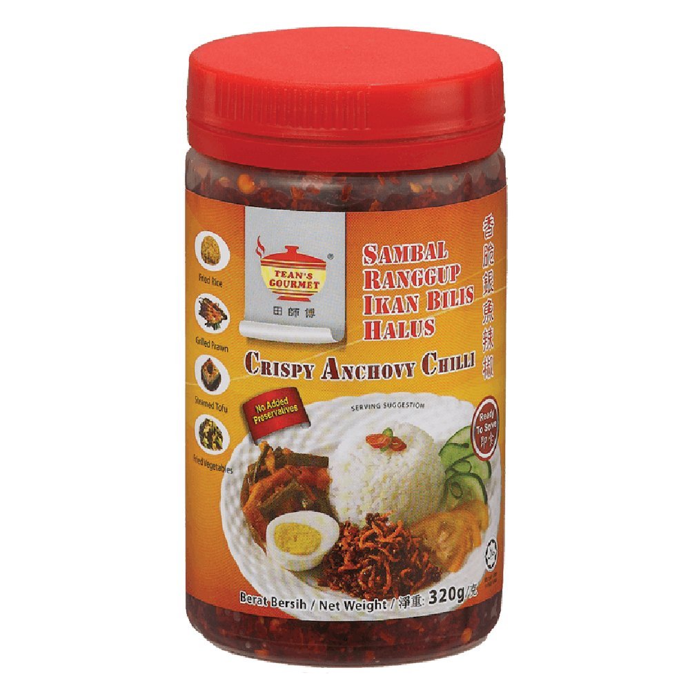 Tean's Gourmet Chili 320g (628MART) (Crispy Anchovy, 3 Pack)