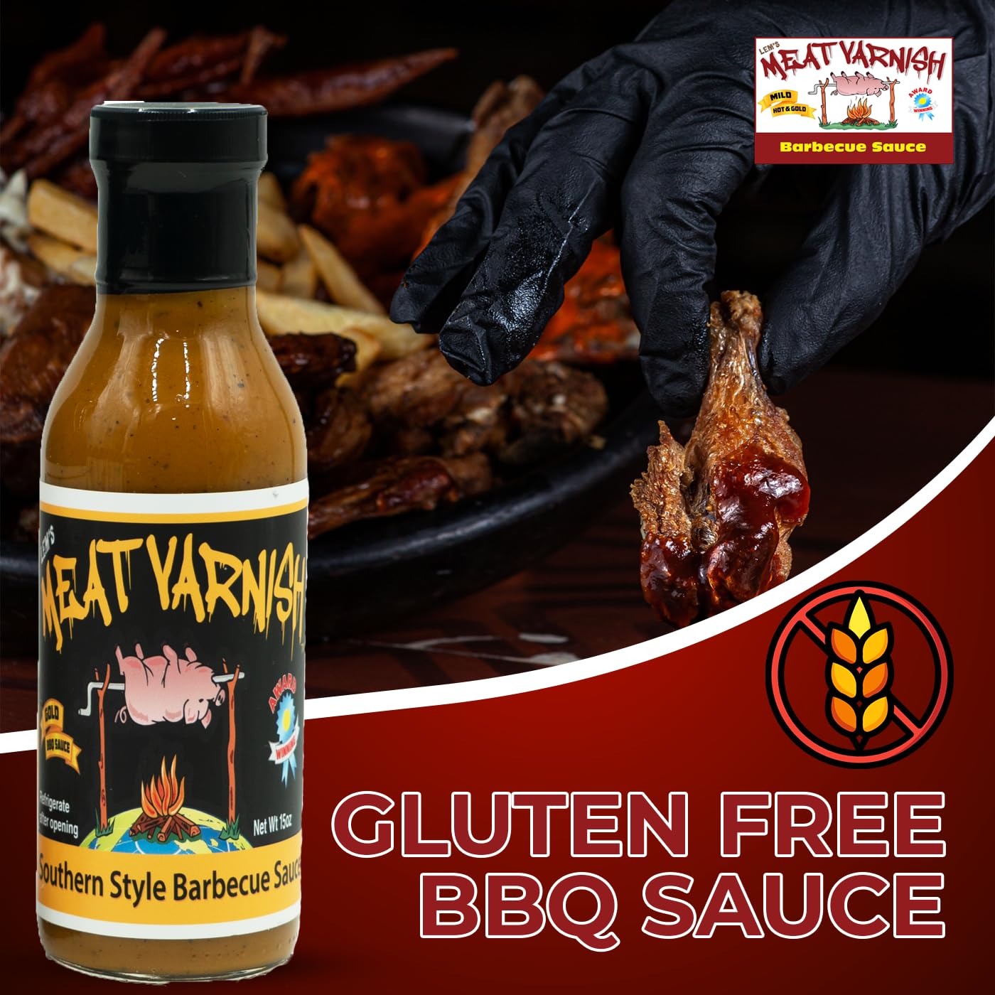 Lems Meat Varnish Gold Mustard BBQ Sauce - Gluten Free, Award Winning - 12 oz Bottle (Mustard 2 Pack)
